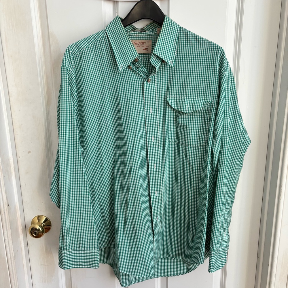 The Fox Collection | Men's Green Checkered Shirt | Size XL